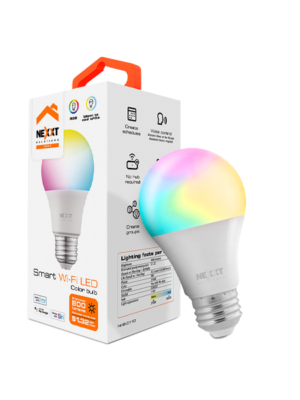 Bombillo inteligente Nexxt: control remoto, ahorro de energía y personalización de iluminación desde tu app, ideal para tu hogar conectado.