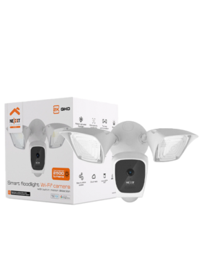 Cámara para exteriores con proyectores Nexxt: vigilancia inteligente, iluminación LED y control remoto vía app para mayor seguridad en tu hogar.