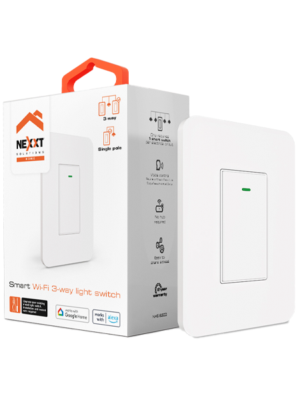 Interruptor de 3 vías inteligente Nexxt: controla las luces desde tu teléfono o con voz, mejorando la comodidad y eficiencia energética de tu hogar.